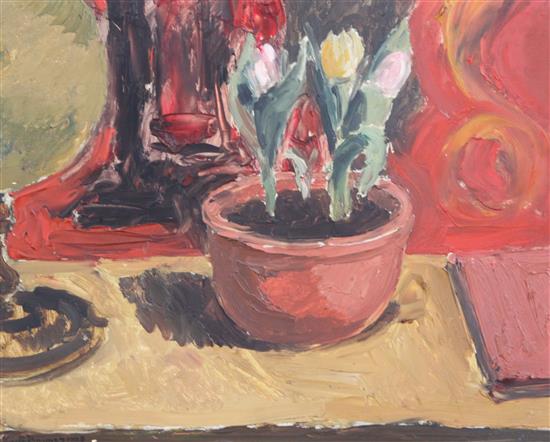 § Keith Baynes (1887-1977) Bowl of tulips 12.5 x 15.75in.